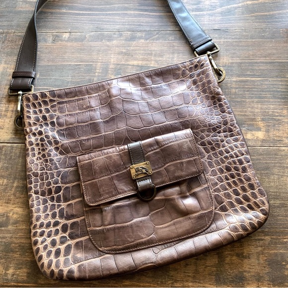 Burberry Alligator Shoulder Bag Luxury Classic Animal Print Preppy Academia - Picture 1 of 16